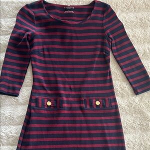 Talbots Black and Red Striped Dress